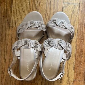 London Fog Braided-Strap Sandals in Light Taupe